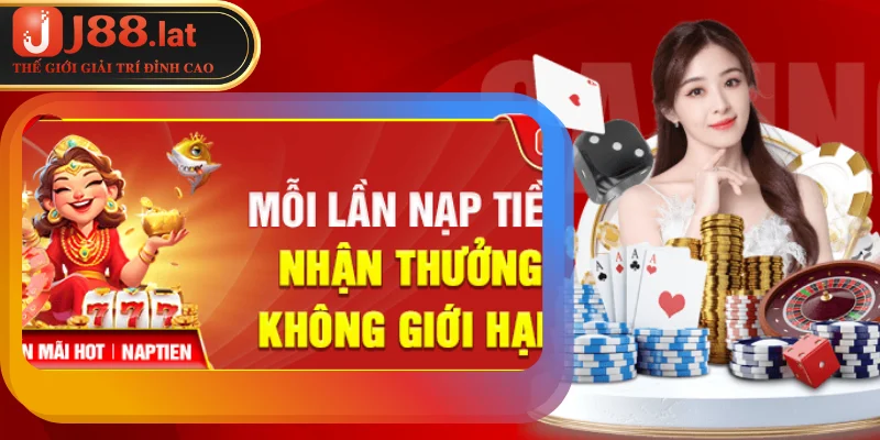 Khuyến Mãi J88 – Trải Nghiệm Thú Vị, Kiếm Tiền Thỏa Thích Chương trình khuyến mãi J88 thưởng nạp tiền